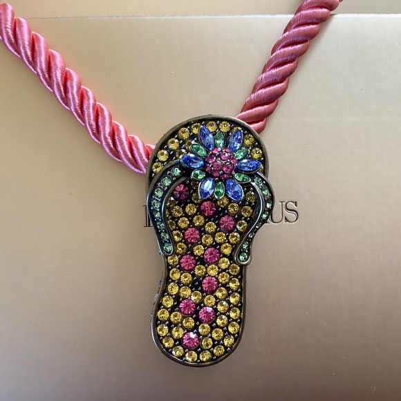 Heidi Daus Flipping Fabulous Crystal Pin Earrings and Silk Cord Multi - Picture 13 of 16